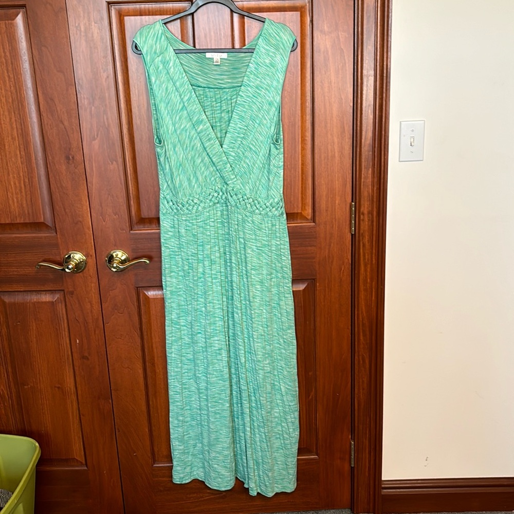 Spence maxi dress sleeveless green and white size XL